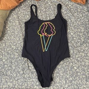 Aerie one piece neon ice cream swimsuit